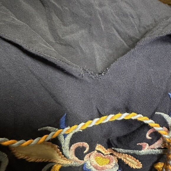 Skies Are Blue Theresa Embroidered Black Silhouette Flirty Dress XS - Picture 8 of 8